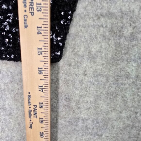 Express Womens Black Sequin Crop Top Short Sleeve Polyester Size S Party Wear - Picture 7 of 8